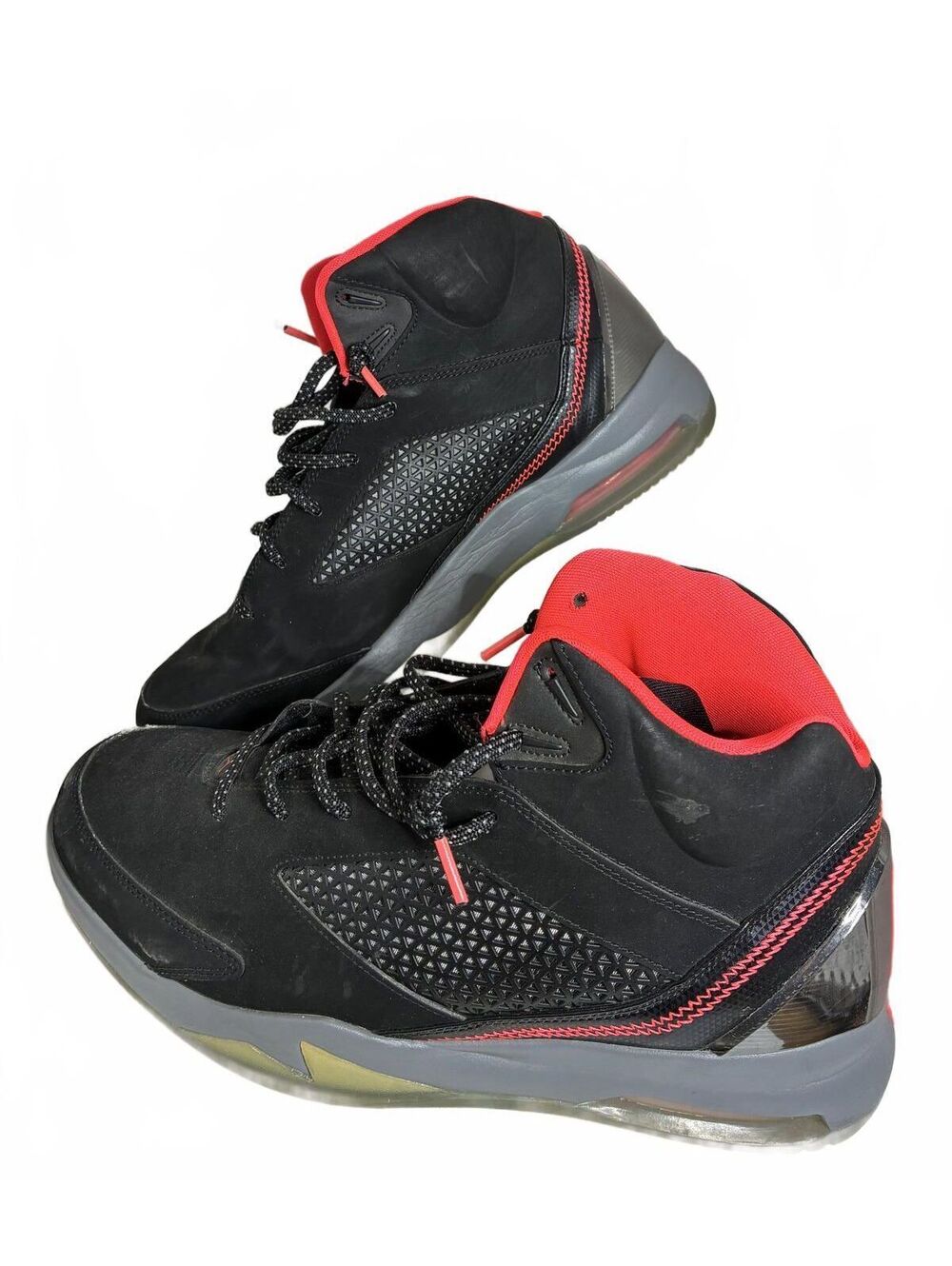 Air Jordan Flight Remix Black Red Basketball Shoes Men's Size 12